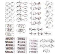 SUNNYCLUE 50pcs 10 Styles Connecteur Findings for DIY Bijoux Collier Bracelet Making Accessory Infinity Amour et Amitié Éternelle, sans Cadmium & sans Nickel & sans Plomb, Argent Antique