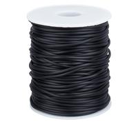 SUNNYCLUE 54.68 Yards / 50m Tube de Tuyau Creux Cordon en Caoutchouc 2mm Cordons de Barbier à Tricoter en Caoutchouc Noir Tube en Caoutchouc Souple Cordons Creux Trou de 1mm Tube en PVC Cordon de Barb