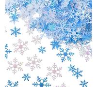 SUNNYCLUE 6 sac de 3 tailles de Confettis de Flocons de Neige Paillettes D'Hiver Paillettes de Flocons de Neige Blanches et Bleues en Plastique Paillettes de Neige de Noël pour Mariage Anniversaire Va