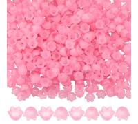 SUNNYCLUE 600 pièce de Perles de Muguet en Acrylique Capuchons de Perles Roses Transparentes en Forme de Campanule Mini Entretoises à Extrémité Libre pour la Fabrication de Bijoux Bracelets Colliers A