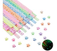 SUNNYCLUE 630 pièce de 3 couleurs en Forme de Cœur en Origami en Papier pour Pliage D'Étoiles pour la Saint Valentin Porte Bonheur Cœurs D'Amour Paillettes Qui Brillent dans le Noir Décorations en Ori