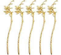 SUNNYCLUE 6Pcs Marque-Page en Alliage D'Or Marque-Pages en Épingle à Cheveux Fleur en Vrac Style Chinois Vintage Feuilles de Bambou Bâtons de Cheveux en Métal Épingle à Cheveux Rayure Marque-Pages Cla