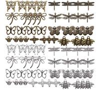 SUNNYCLUE 72pcs 19 Styles Pendentifs Insectes Libellule Abeille Papillon Charmes Pendentifs pour DIY Collier Bracelet Fabrication de Bijoux, Sans Plomb, Sans Nickel et Sans Cadmium