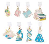 SUNNYCLUE 8 pièce Cache Poussière pour Téléphone Portable Type C Protection Anti Poussière en Acrylique Émaillé Motif Chimie pour Port de Charge et Écouteurs. Idéal pour les Amoureux des Téléphones Po