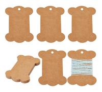 SUNNYCLUE 80 pièce Bobine Carton de Bobines de Fil à Broder en Carton Support Fil Papier Kraft Rangement Ruban en Épais Cartes d'emballage pour Point Croix Artisanat B