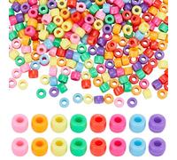 SUNNYCLUE 800 pcs perle Rocaille en Plastique 6 mm Mini Petites Perles de Poney Opaques Colorées Rouge Vert Bleu Rose