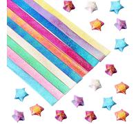 SUNNYCLUE 900 feuille de Papier Étoile de 10 couleurs Bandes D'Origami en Étoile Nacrée Colorée Jaune Rose Bleu Vert Violet pour L'Artisanat Projets Artistiques de Bricolage Fournitures D'Artisanat Dé