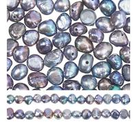 SUNNYCLUE Boîte d'Environ 120 Pièces de Perles Noires Baroques de Culture d'eau Douce Naturelles en Forme de Pépite, Véritables Perles Keshi pour la Fabrication de Bijoux