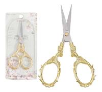SUNNYCLUE Ciseaux de Couture Dorés Ciseaux de Broderie Vintage Vigne Antique Petit Alliage D'Acier Inoxydable Détail de Plante Collier Européen Ciseaux à Lame pour Couper le Tissu Outils de Couture Ar