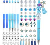 SUNNYCLUE DIY 12 ensemble de Stylos à Perles Sur le Thème de L'Océan Stylos à Perles Ensemble de Stylos à Perles Coquillage Sirène Stylos à Perles en Vrac Mer D'Été Hawaii Stylos à Perles pour Enseign