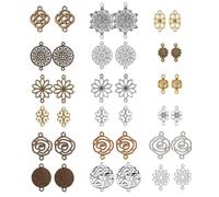 SUNNYCLUE Fleur de Vie Connecteurs pour la Fabrication de Bijoux Fournitures Artisanales Conclusions de Bijoux Accessoire Collier Bracelet, Argent Antique