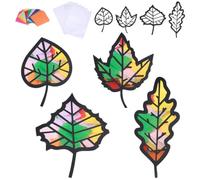 SUNNYCLUE Kit de Bricolage Attrape Soleil en Papier de Soie 50 pièce Printe | Attrape Soleil Suspendus en Forme de Feuilles Décorations de Fenêtre en Vitrail Art et Artisanat pour la Maison Cadeaux D'Été