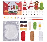 SUNNYCLUE Kit de Crochet de Noël Kit de Démarrage de Crochet Kits de Tricot pour Débutants Kit de Crochet de Bonhomme de Neige D'Hiver avec Tutoriels Vidéo Étape Par Étape Kits de Crochet pour Adultes