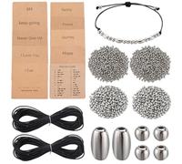 SUNNYCLUE Kit de Fabrication de Bracelets en Code Morse, Perles en Code Morse, Baril en Vrac, Perles D'Espacement Rondes, Carte D'Affichage du Code Morse, Cordon Ciré pour la Fabrication de Bijoux, Fo