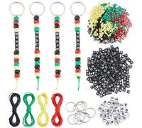 SUNNYCLUE Kit de Fabrication de Porte Clés Alphabet Lot de 1140 pièces avec Fil Nylon de 12 m Lettres Carrées en Acrylique Nom Mots pour Loisirs Créatifs Sacs Sacs à Main Breloques Bijoux