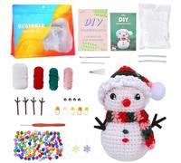 SUNNYCLUE Kits de Crochet de Noël Kit de Crochet pour Débutant Kits de Démarrage de Crochet de Bonhomme de Neige de Noël D'Hiver Tutoriels Vidéo Étape Par Étape Instruction Kit de Crochet pour Débutan