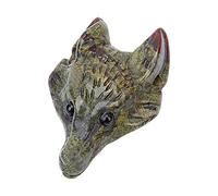 SUNNYCLUE Tête de Loup Charmes Naturel Dragon Pierre de Sang Pendentifs Loups Statue Sculpté de Pierres Précieuses Figurine Cristaux de Poche avec Trou pour Colliers DIY Bijoux Faire