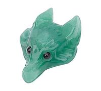 SUNNYCLUE Tête de Loup Charmes Naturel Vert Aventurine Pierre Pendentifs Loups Statue Sculpté à la Main de Pierres Précieuses Figurine Cristaux de Poche avec Trou pour Colliers Fabrication