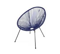 Sunnydays Le Cabana Fauteuil en RESINE Bleu Marine 4 Pieds D72CM H88CM