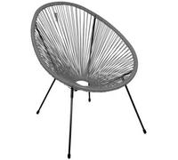 Sunnydays Le Cabana Fauteuil en RESINE Gris Fonce 4 Pieds D72CM H88CM