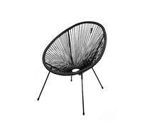 Sunnydays Le Cabana Fauteuil en RESINE Noir 4 Pieds D72CM H88CM