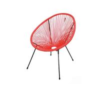 Sunnydays Le Cabana Fauteuil en RESINE Rouge 4 Pieds D72CM H88CM