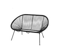 Sunnydays Le Cabana Sofa 2 Places en RESINE Noir 137X92XH85CM