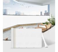 Sunnylaxx 85x800cm Brise Vue Balcon Blanc avec Colliers De Serrage
