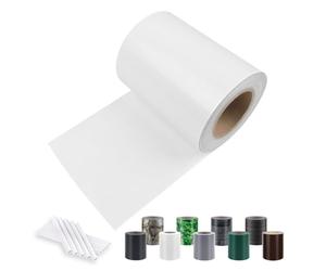 Sunnylaxx PVC Canisse Brise-Vue pour Jardin Doubles, 450g/m² 35m x 19cm Blanc, avec 20 Clips de Fixation, Brise Vue barreaux, occultant, Balcon