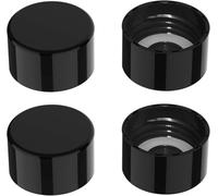 SunnyOcean Lot de 4 bouchons de bouteille de soda, réutilisables et sans BPA avec joint étanche, compatibles avec la plupart des bouteilles de machine à soda, noirs