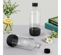 SunnyOcean PCTG Lot de 2 bouteilles d'eau gazeuse de 1 l, résistantes à la chaleur jusqu'à 110 °C, sans BPA, passent au lave-vaisselle, compatibles avec Soda Maker, pour la maison et les déplacements