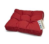 sunnypillow Coussin de Jardin pour Chaise Fauteuil Rotin - Galette de Chaise Anti UV - Extérieur Impermeable - Coussin de Sol idéal pour Balcon, Terrasse - 70 x 70 x 10 cm - Rouge