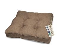 sunnypillow Coussin de Jardin pour Chaise Fauteuil Rotin - Galette de Chaise Anti UV - Extérieur Impermeable - Coussin de Sol idéal pour Balcon, Terrasse - 70 x 70 x 10 cm - Brun