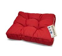 sunnypillow Coussin de Jardin pour Chaise Fauteuil Rotin - Rouge | Galette de Chaise Anti UV - Extérieur Impermeable - Coussin de Sol idéal pour Balcon, Terrasse 70 x 70 x 10 cm