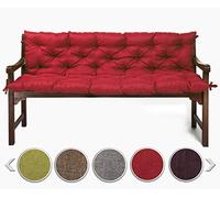 sunnypillow Coussin pour Banc de Jardin 120 x 50 x 50 cm - Matelas Exterieur, Interieur - Coussins Assise & Dossier Souples - Confortable Coussins pour terrasse, Balcon, Banquette - Rouge