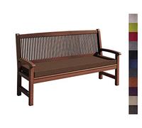 sunnypillow Coussin pour Banc de Jardin 140 x 50 x 5 cm plusieures Tailles et Couleurs à Choisir Assise Confortable pour Banc de terrasse/Balcon/Banquette/Galette de Chaise Brun