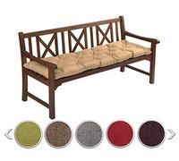 sunnypillow Coussin pour Banc de Jardin 180 x 40 cm - Matelas Exterieur, Interieur - Coussins Assise Balancoire - Confortable Coussins de Meubles pour Terrasse, Balcon, Banquette - Beige