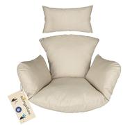 sunnypillow Coussin pour Fauteuil Suspendu - Coussin d’Assise pour Transat, Chaise Oeuf, Fauteuil Balancoire - Extérieur, Résistant aux UV, Imperméable - Housses pour Mobilier de Jardin - Ecru