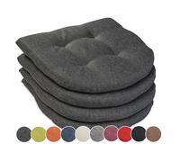 sunnypillow Lot de 4 Coussins de Chaise de Salle à Manger | 40x40 cm épaisseur : 5 cm - Confortables | Galette de Chaise Maison et Jardin, extérieur/intérieur Coussin décoratif | Anthracyt