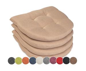 sunnypillow Lot de 4 Coussins de Chaise de Salle à Manger | 40x40 cm épaisseur : 5 cm - Confortables | Galette de Chaise Maison et Jardin, extérieur/intérieur Coussin décoratif | Beige