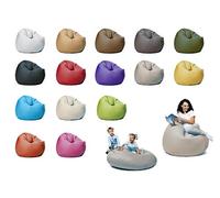 sunnypillow Pouf Poire 100cm diamètre avec 120 L Billes de polystyrène intérieure extérieur Fauteuil avec Rembourrage Perles EPS Gris