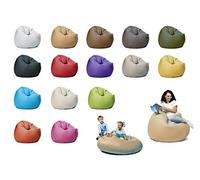 sunnypillow Pouf Poire 100cm diamètre - Beige | avec 120 L Billes de polystyrène intérieure extérieur Fauteuil avec Rembourrage Perles EPS