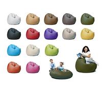 sunnypillow Pouf Poire 125cm diamètre avec 260 L Billes de polystyrène intérieure extérieur Fauteuil avec Rembourrage Perles EPS Vert Bouteille