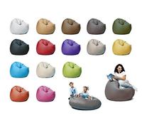 sunnypillow Pouf Poire 125cm diamètre avec 260 L Billes de polystyrène intérieure extérieur Fauteuil avec Rembourrage Perles EPS Anthracit