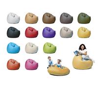 sunnypillow Pouf Poire 145cm diamètre avec 300 L Billes de polystyrène intérieure extérieur Fauteuil avec Rembourrage Perles EPS Jaune