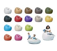 sunnypillow Pouf Poire 145cm diamètre avec 300 L Billes de polystyrène intérieure extérieur Fauteuil avec Rembourrage Perles EPS Blanc