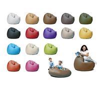 sunnypillow Pouf Poire 145cm diamètre avec 300 L Billes de polystyrène intérieure extérieur Fauteuil avec Rembourrage Perles EPS Brun
