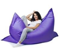 sunnypillow Pouf Poire rectangulaire 180 x 145 cm | avec Billes de polystyrène intérieure extérieur Fauteuil poir avec Rembourrage Perles EPS Housse Amovible