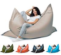 sunnypillow Pouf Poire rectangulaire 180 x 145cm avec Billes de polystyrène intérieure extérieur Fauteuil poir avec Rembourrage Perles EPS Housse Amovible