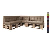 sunnypillow Set de 8 Coussins pour Palette Matelas Extérieur - d’Assise 120 x 80 x 15 cm + Dossier 120 x 40 x 20/10 cm - Confortable Coussins pour Canapé Jardin, Salon, Terrasse, Balcon - Beige